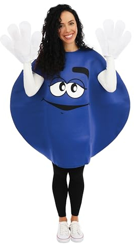 P'TIT CLOWN - 76703 - Costume Bonbon Adulte - Unisexe - Parfait pour Déguisement Carnaval, Halloween, Cosplay, Anniversaires, Fêtes à Thème, Soirées Déguisées - Polyester - Taille Unique - Bleu