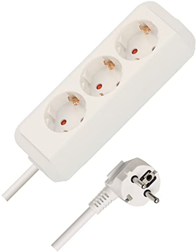 Brennenstuhl Eco-Line, Steckdosenleiste 3-Fach (Mehrfachsteckdose mit erhöhtem Berührungsschutz und 5m Kabel) weiß