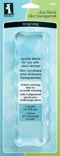 Inkadinkado Long Acrylic Mounting Block for Clear Stamps, 1 pc, 2'' W x 7'' L