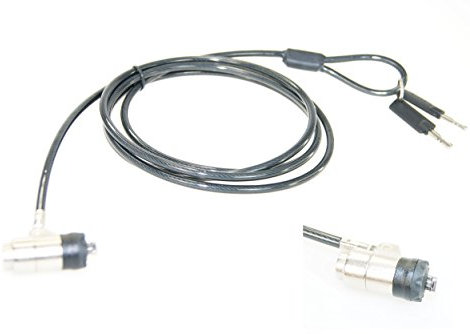 Ex-Pro Universal Swivel Lock With Two Keys - Laptop Notebook Desktop PC Anti-theft Security Cable Lock - Black- 2m