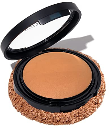LAURA GELLER NEW YORK Baked Double Take Powder Foundation - Tan - Buildable Medium to Full Coverage - Matte Finish