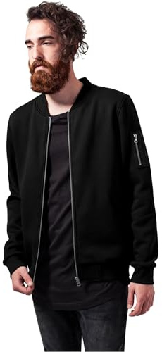 Urban Classics Men's Sweat Bomber Jacket, Black (Black 7), M
