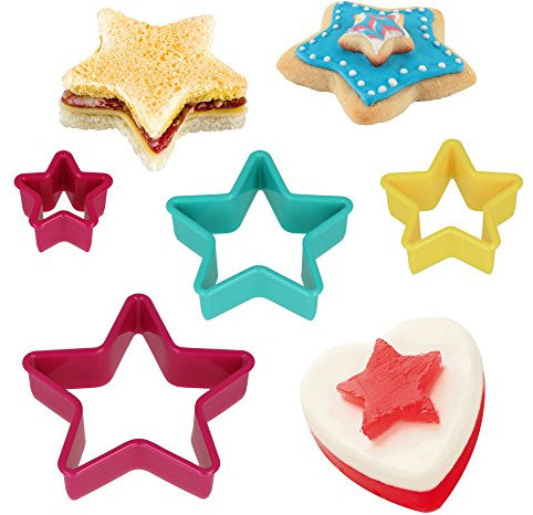 Metaltex DOLCEFORNO - Juego de 4 Cortapastas, plástico, Forma de Estrella, Multicolor, Estandar