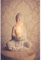 Figura de piedra de Buda sentado 30 cm, Escultura con portavelas para salón o jardín