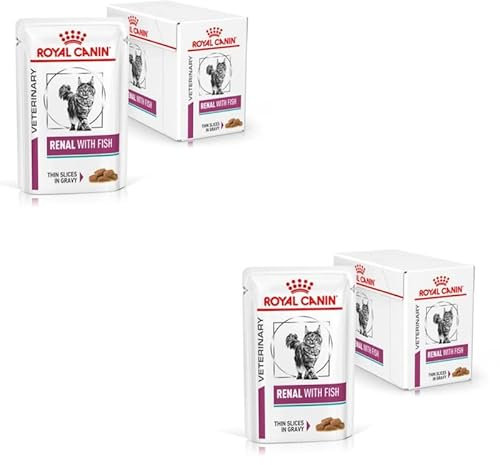 Royal Canin Veterinary Renal Fish | Doppelpack | 2 x 12 x 85 g | Diät-Alleinfuttermittel für ausgewachsene Katzen | Zur Unterstützung bei Nierenproblemen | Im Frischebeutel