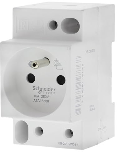 Schneider Electric - Prise de courant modulaire 16A 2P+T standard français 250V - A9A15306