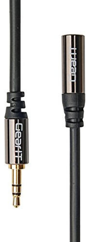 50ft 3.5mm Extension Cable, GearIT Pro Series Preminun Gold Plated 50 Feet 3.5mm Auxiliary Audio Stereo Extension Male to Female Cable, Black
