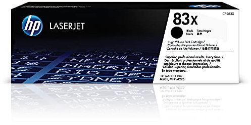 HP 83X (CF283X) Schwarz Original Toner mit hoher Reichweite für HP Laserjet Pro M201, M225 (nicht kompatibel mit M127 Serie)