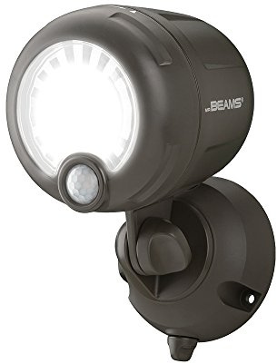 Mr Beams Wireless Battery-Operated Outdoor Motion-Sensor-Activated LED Spotlight, Plastic, Brown, 200 lm