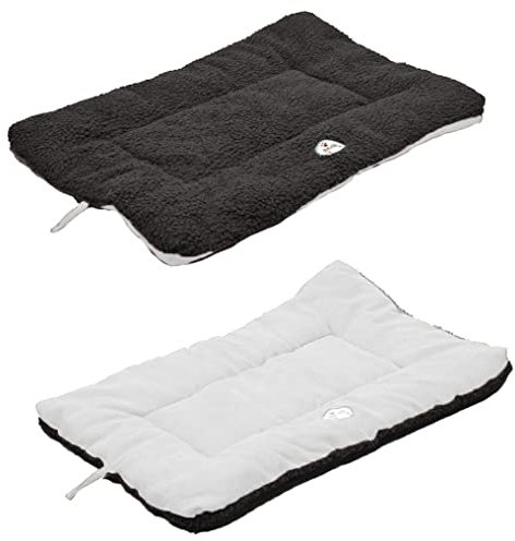 Pet Life Eco-Paw, wendbar, umweltfreundlich, recycelbar, Polyfill, modisch, Designer-Hundebett, Lounge, Größe M, Schwarz und Weiß