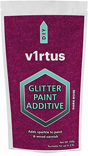 Dark Rose Pink Glitter Paint Additive 100g | Sparkle Glitter Paint for Walls Interior Exterior, v1rtus