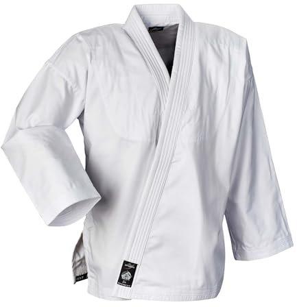 Ju-Sports Element Jacke Weiß regular cut 160 I Judoanzug Jacke Kinder & für Erwachsene I Judogi Jacke aus langlebigem Mischgewebe I Doppelt verstärkter Schulter- & Brustbereich