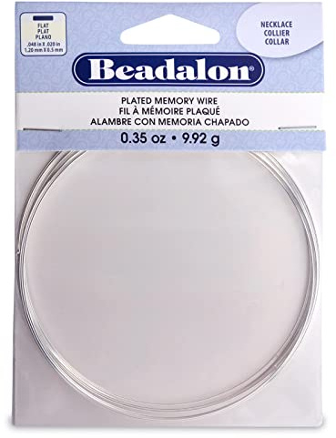 Beadalon Memory Flat Wire - Necklace, Silver Plated, Approx. 7 coils
