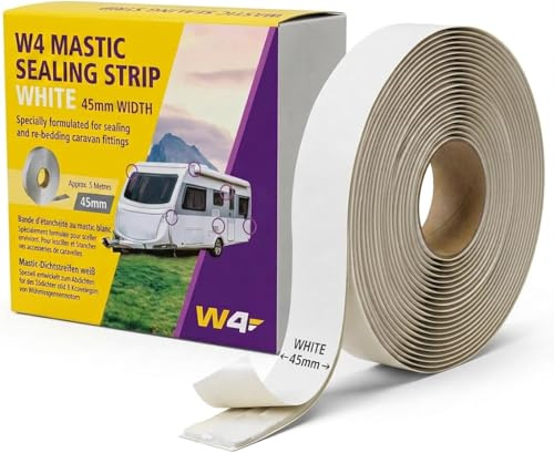W4 Wide Mastic Sealing Strip - White, 5m x 45mm