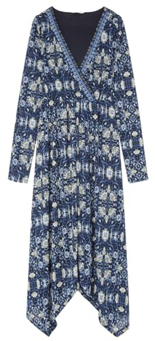 SPRINGFILED, Mujer, Vestido Midi Escote Cenefas, Medium Blue, S