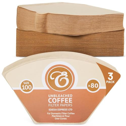 240 Size 100 Coffee Filter Paper Cones, Unbleached for Melitta Aromaboy by EDESIA ESPRESS