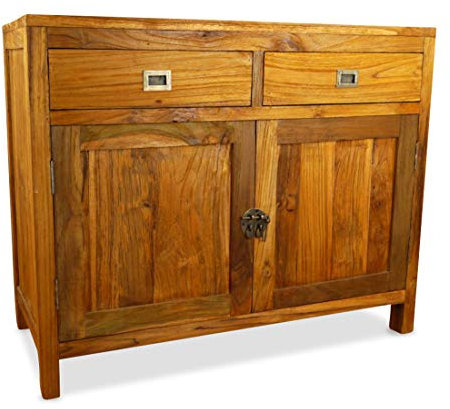 livasia Asiatische Kommode aus Massivholz – 100x45x80cm – Handgefertigtes Sideboard aus Teakholz, Nachhaltig, Rustikales Design, Zeitloser asiatischer Charme (Braun)