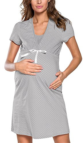 Italian Fashion Camicia da Notte Parto Ospedale | Vestaglia Donna Ospedale | Camicia da Notte Parto | Pigiama Premaman con Fiocco | Vestiti Premaman S-XXL