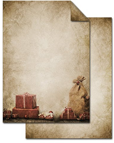 Logbuch-Verlag 50 Blatt Weihnachtsbriefpapier Briefpapier Weihnachten VINTAGE 100g DIN A4 natur braun alt Kopierpapier