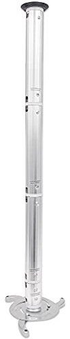 Manhattan 424820 Universal Deckenhalterung für Beamer ( Stange neigbar schwenkbar und höhenverstellbar ) für Beamer bis zu 10 kg Aluminium silber