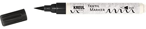 KREUL 90618 - Pennarello per tessuti, nero, per scrittura fine e larga, pittura e decorazioni a tappeto, penna per pittura su tessuto per tessuti leggeri e tessuti