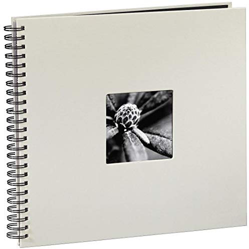 Hama | Fine Art photo album, 50 black pages (25 sheets), spiral bound album 36 x 32 cm | Chalk grey
