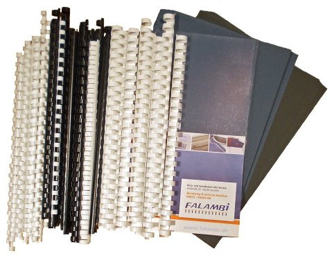 Starterset für Plastikbindegerät - 155 Teile - Binderücken, Deckelfolien, Einbanddeckel...