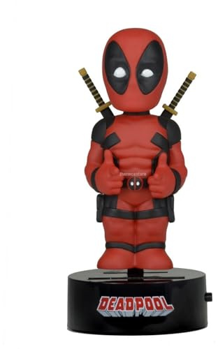 NECA NECA61389 - Marvel Deadpool Solar Powered Body Knocker Wackelkopf Figur, 15 cm