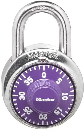 Master Lock 1514D Dial Combination Padlock, 1-7/8 in. Wide with 3/4 in. Long Shackle, Purple Dial