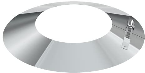 Tecnovis Schornstein - Wetterkragen/Wandrosette, Ø 300 mm, Silber, Edelstahl, Modern, Outdoor, 150 mm Breite