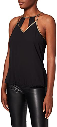 Morgan Blusa con tirantes finos y ribetes Negro 38