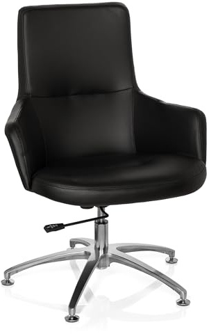 hjh OFFICE 670570 Lounge-Sessel Shake 300 Kunstleder Schwarz moderner Sessel, Clubsessel, Cocktailsessel, höhenverstellbar