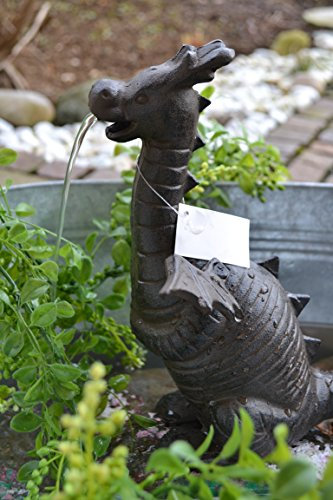 Gargouille dragon avec pompe pour bassin, fonte, modèle lourd