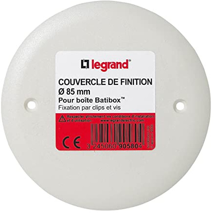 LEGRAND | Couvercle De Finition Rond - Diam. 85 Mm, Batibox, Fixation Par Clips Et Vis, Usage Intérieur Uniquement, Plastique Blanc Sans Halogène