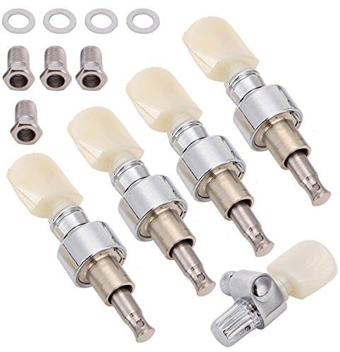 Stimmwirbel für Banjo, 5 Saiten, mit Perlen-Wirbel, 5 Stück, Weiß