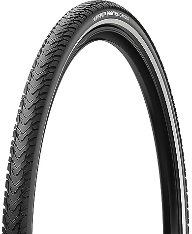 Michelin Protek Cross Front or Rear City Bike Tire for Off-Road Terrain, Tube Type Sealing, Black Sidewall, 700 x 35C