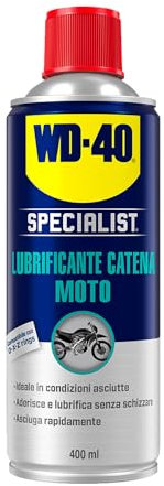 WD-40 - Specialist - Lubrificante Catena Moto - Per Condizioni Asciutte - Asciugatura rapida - Protezione a lunga durata, Riduce l'usura della catena - Compatibile con O, X e Z ring - Spray 400ml