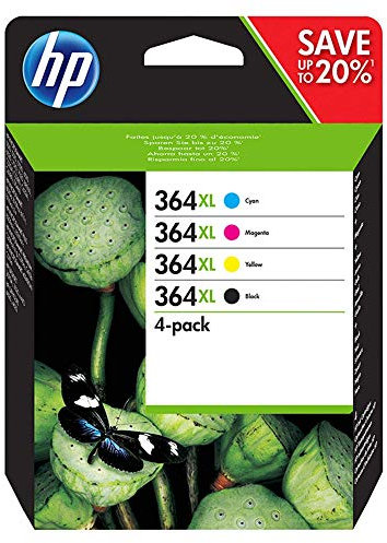HP 364XL (N9J74AE) Multipack Original Druckerpatronen 1xSchwarz, 1xBlau, 1xRot, 1xGelb für HP DeskJet 3070A, 35xx, HP OfficeJet 4620, 4622, HP Photosmart