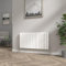 NRG 600x1156 mm Gloss White Column Designer Radiator Horizontal Double Flat Panel