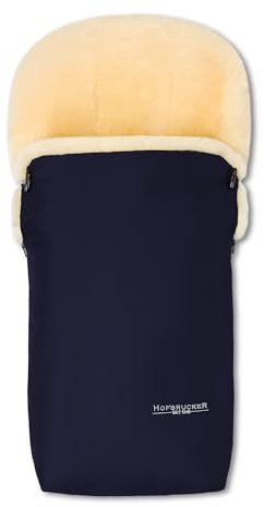 Hofbrucker Lammfell-Fußsack Putzi Kinderwagen, Buggy/Winterfußsack wind- & wasserabweisend/Warmer Fußsack Oberteil abnehmbar/echtes Lammfell/Made in Germany