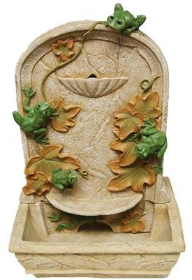MYHOUSEOFGIFTS Frog Water Fountain, 12L x 8W x 17H, Indoor Fountain