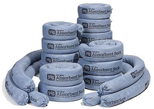 PIG Blue Oil Absorbent Sock - 20 per Package - 3 x 48 - Absorbs up to 95 oz per Sock - 2048