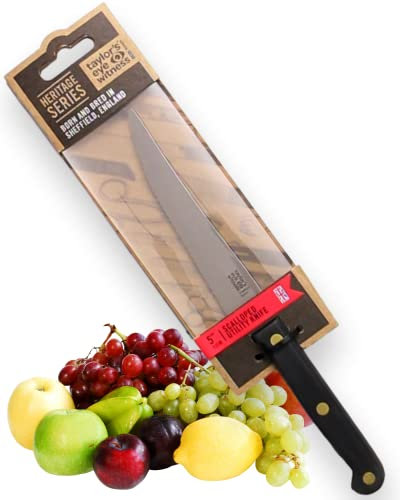 Heritage Range 25cm Salmon Knife - Taylors Eye Witness High Carbon Stainless Steel Razor Sharp, Full Tang Blade. Resilient and Hard Wearing, Ergonomic, Hand Finished, Triple Brass Rivet Handle.