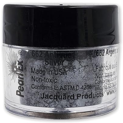 Jacquard Pearl Ex Pigment Powder 3 Grams Antique Silver - Loose Mica Powder for Epoxy Resin, Watercolors, Calligraphy Ink & Clay - Epoxy Pigment Powder - Epoxy Resin Color