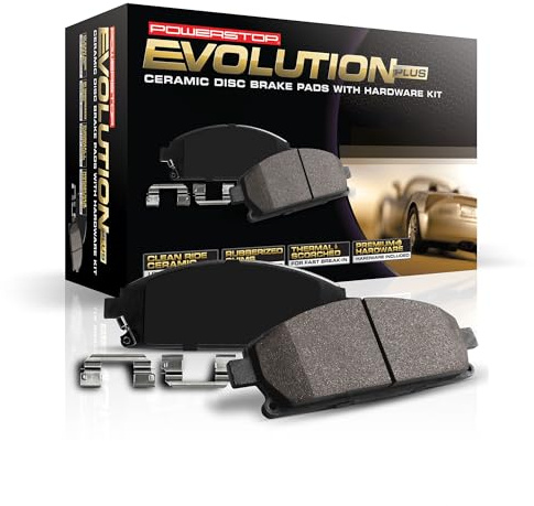 PowerStop Front Brake Pads For Chrysler Sebring 2007-10 |Dodge Avenger 2008-14 |Jeep Compass 2007-17 |Patriot 2007-17 |Mitsubishi Lancer 2008-17 - Z17 Ceramic Brake Pads With Install Hardware, 17-866