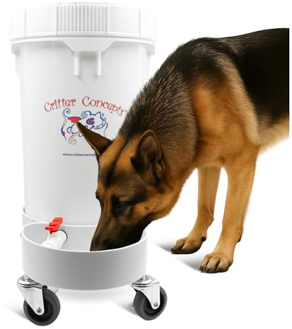 Pet Gravity Water Dispenser: 5 Gallon. for Dogs, Cats, Goats, Small Animals. Quiet, No BPA and Made in USA. Ideal Dog Bowl Large Breed. Best Automatic Waterer.