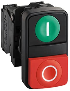 Schneider Electric - Harmony bt-pous Ø22 double touche, ressort de rappel vert + rouge IP66, IP69 K - XB5AL73415