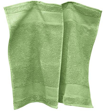 Erwin Müller Gästetuch Karlsruhe 2er- Pack 100% Baumwolle grün Größe 30x50 cm - extrem saugstark, leicht, flauschig weich, hautschmeichelnd (weitere Farben)