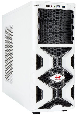 Inwin MaNa 136 vit Midi Tower nätspel fodral med No PSU