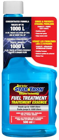 Star Tron Tratamiento de Combustible Enzimático - Fórmula Concentrada de Gasolina - 500 ml Trata hasta 1000 L - Cura y Previene Problemas de Combustible - Funciona en Todos los Motores y Combustibles